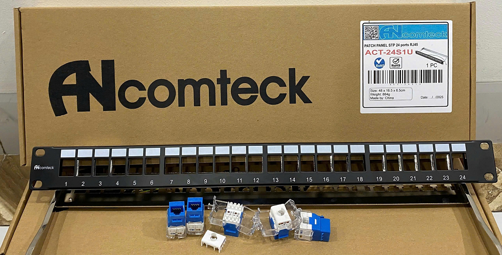 ổ cắm mạng RJ45 CAT5e UTP hiệu Ancomteck, mã ACT-JK28-C5-US